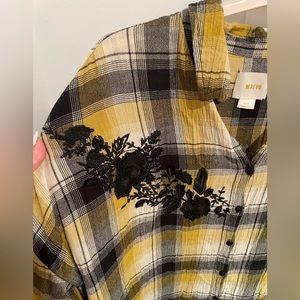 Maeve (Anthropologie) - Boyfriend Plaid Embroidered  Tunic
